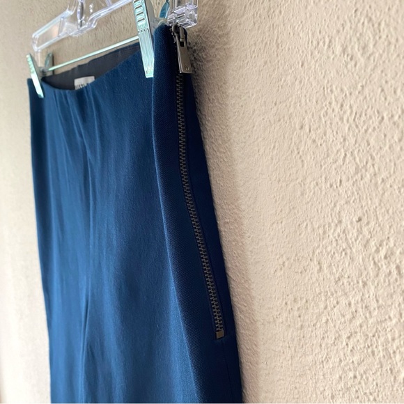 Whistles Ankle Length Stretchy Navy Trousers with Side Zip - Picture 6 of 11